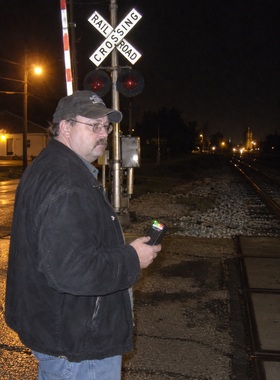 Dale Hutchins at Washington Street platform, October 2008